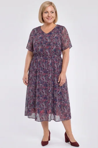 copy of Бяла рокля с тъмносини точки